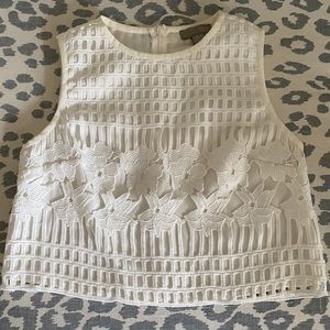 Aqua Capsule White Lace Crop Top